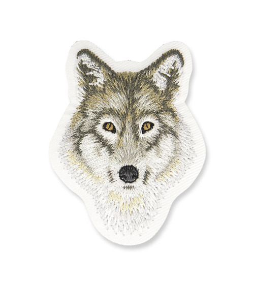 Wolf head iron-on patch 4x5cm