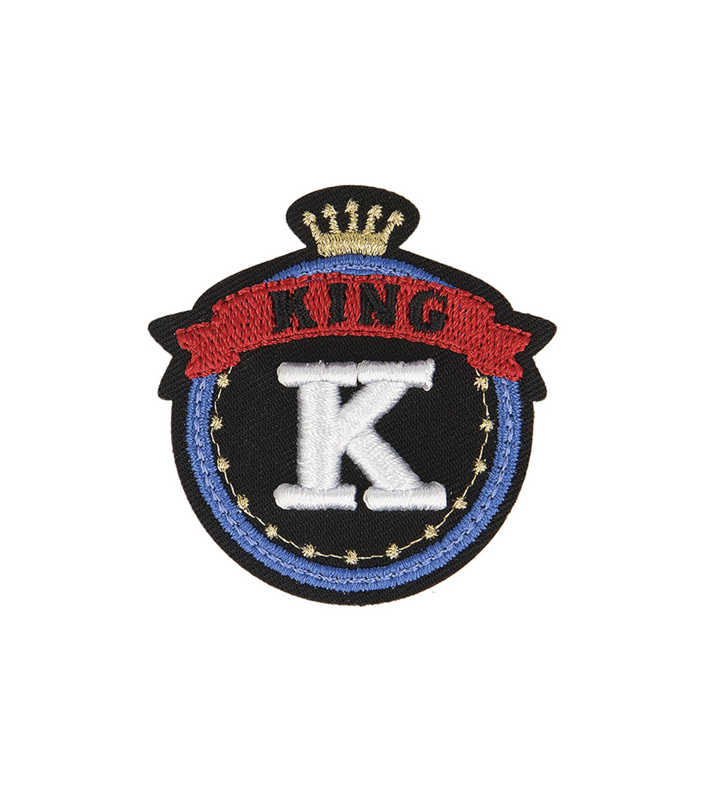 Royal K King iron-on badge 5cm