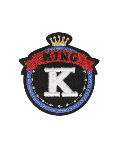 Royal K King iron-on badge 5cm