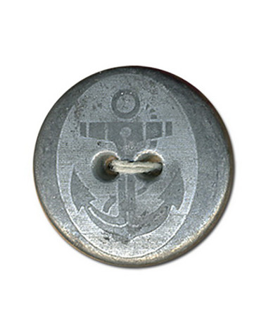 Metal anchor button 2 holes 12mm Antique Silver