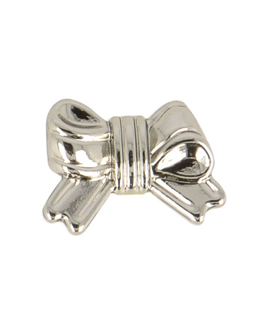 Mini bow button 15mm silver