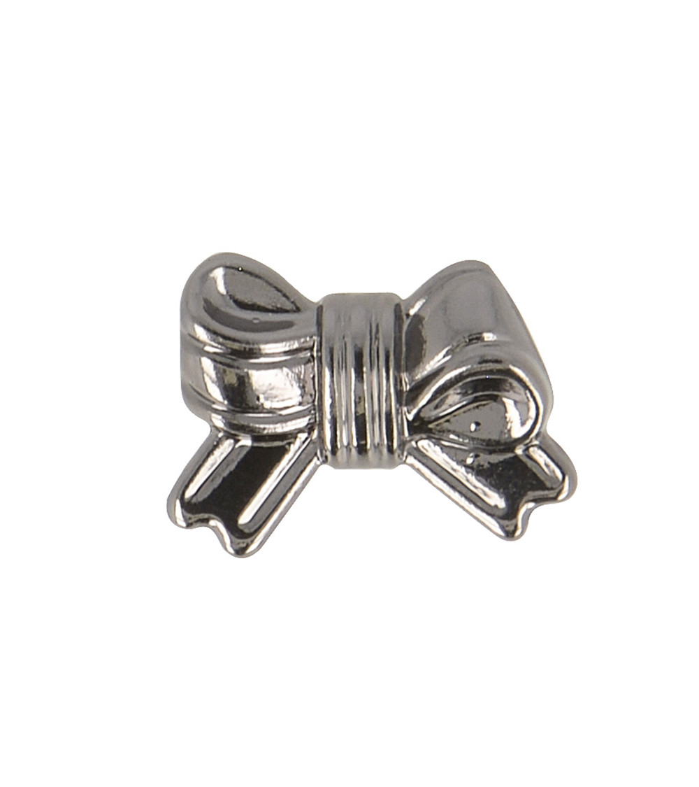 Mini bow button 15mm dark gray