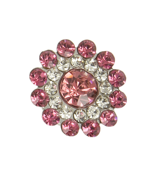 Bouton strass 13mm rose