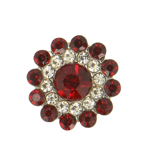 Bouton strass 13mm bordeaux