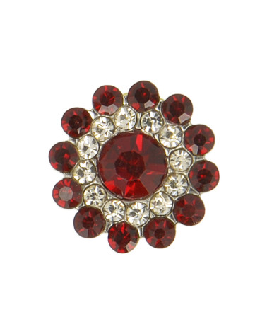 Botón de strass burdeos de 13 mm