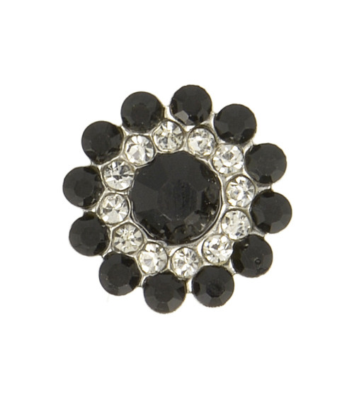 Bouton strass 13mm noir