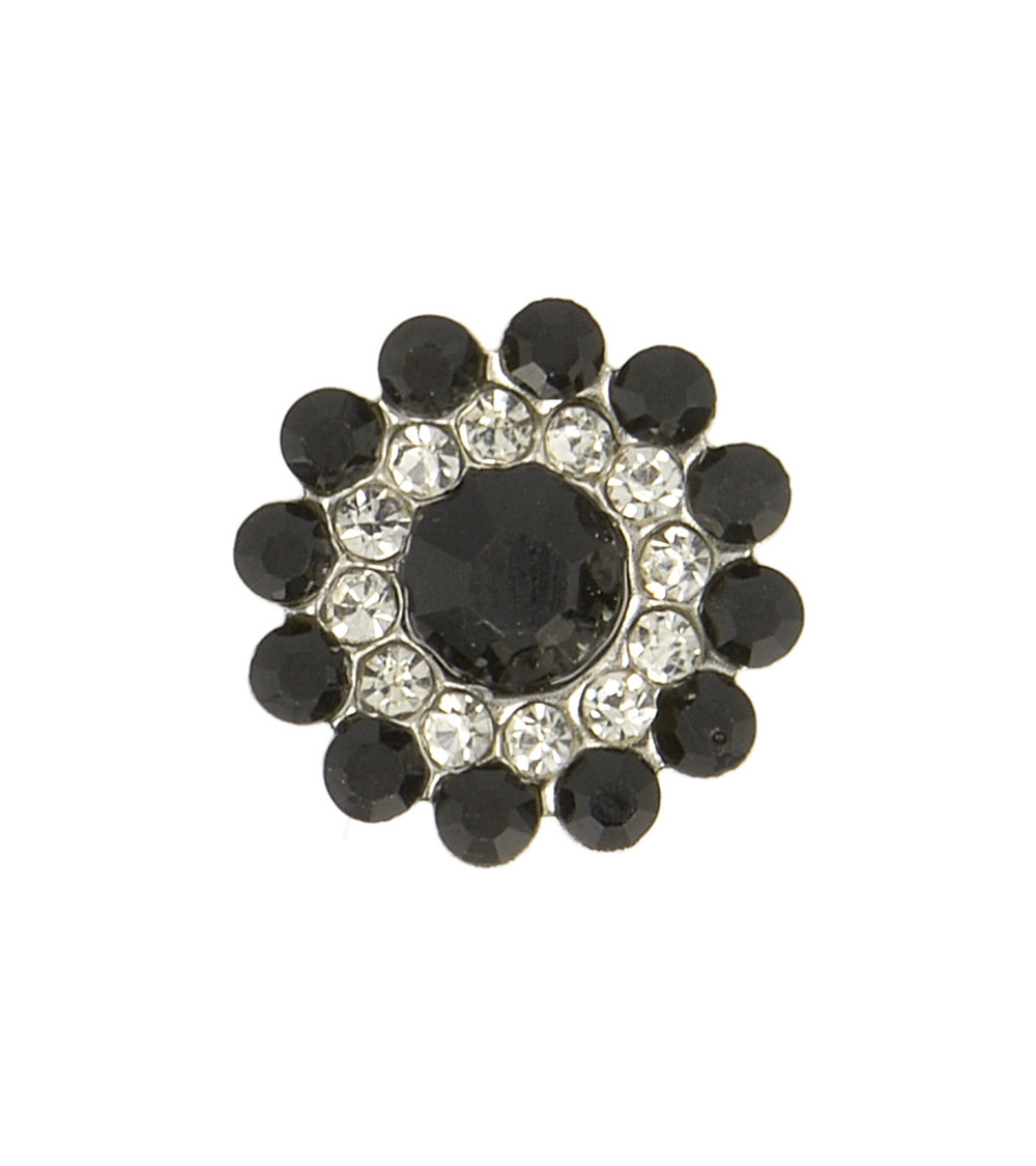 Strassknopf 13mm schwarz