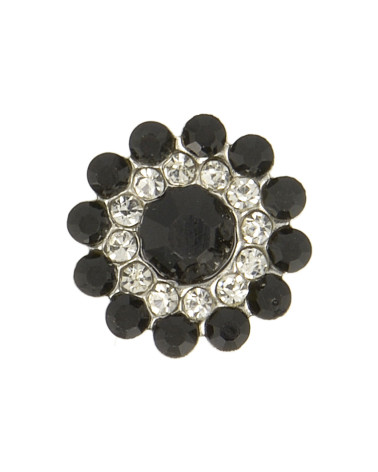 Strassknopf 13mm schwarz