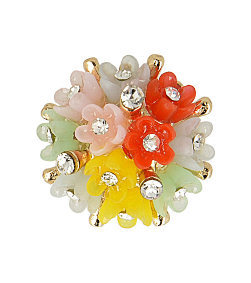Bouton bouquet strass 20mm