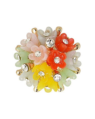 Knopf Blumenstrauß Strass 20mm