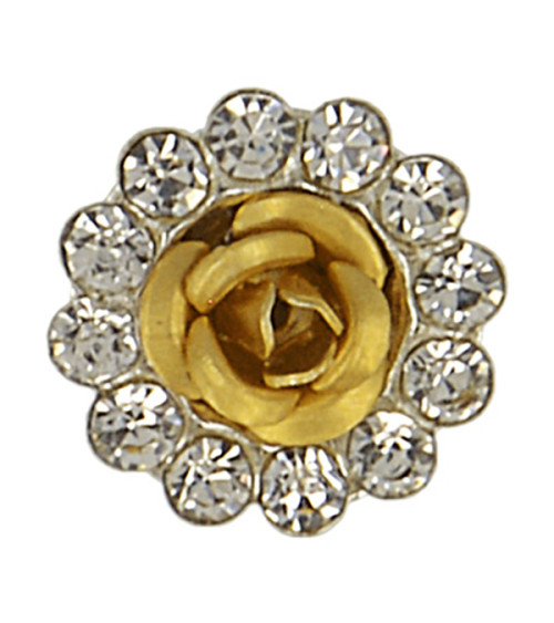 Bottone rosa strass 12mm