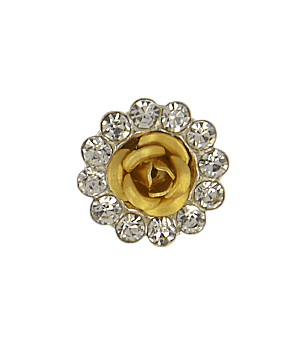 Bouton rose strass 12mm Bouton rose strass 12mm
