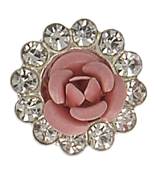 Knopf rosa Strass 12mm