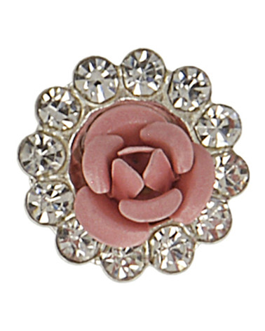 Botón rosa strass 12mm