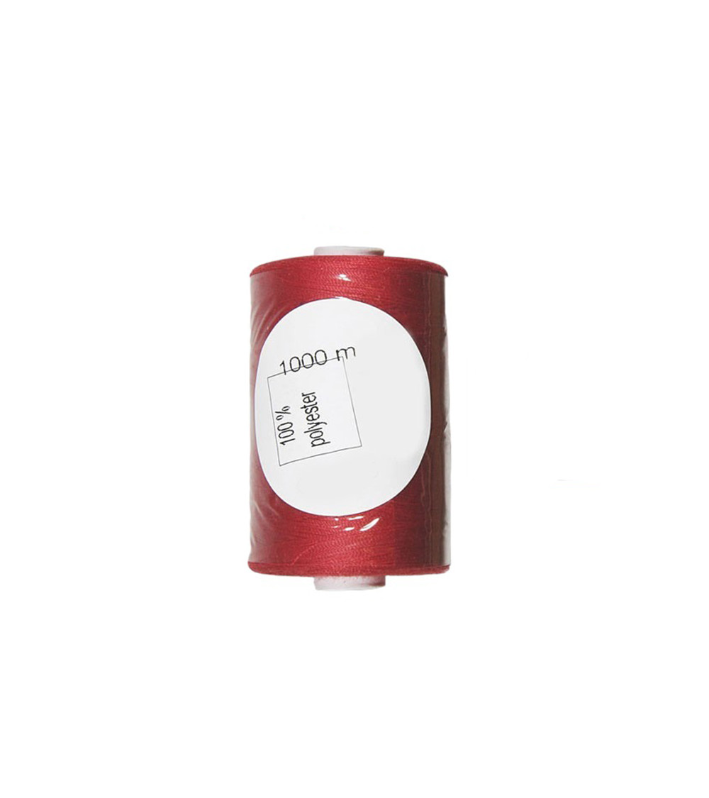 Bobine de fil rouge polyester 1000m