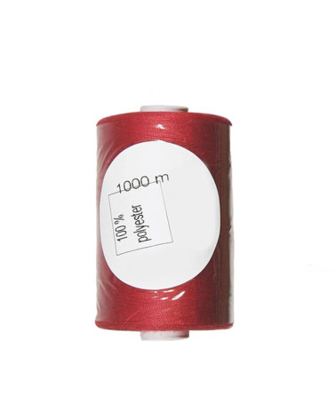 Bobina di filo di poliestere rosso da 1000 m