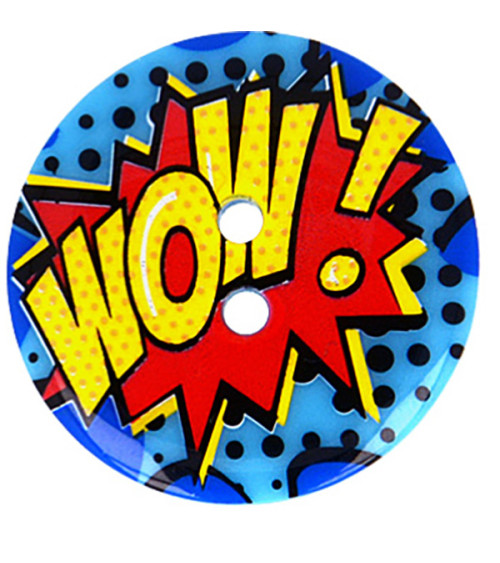 Set of 6 28mm WOW badge buttons