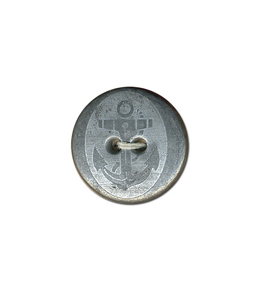Set mit 6 Ankerknöpfen aus Metall, 2 Löcher, 12 mm, Antiksilber