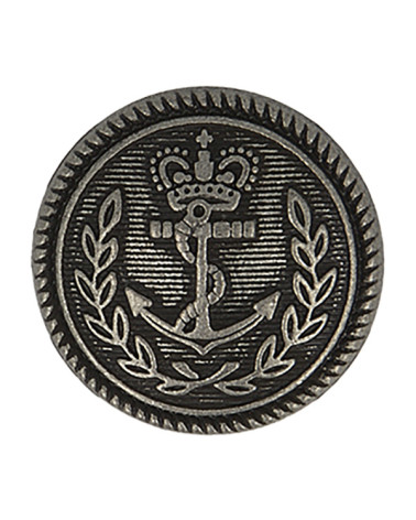 Set of 6 anchor metal buttons 15mm old silver