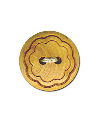 Lot de 6 boutons bois fleur bois