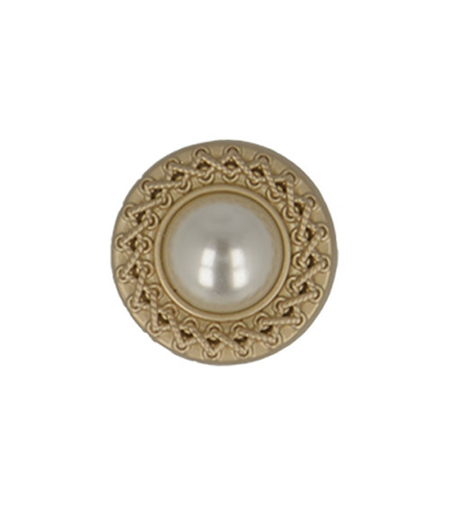Set of 6 old gold colored pearl buttons