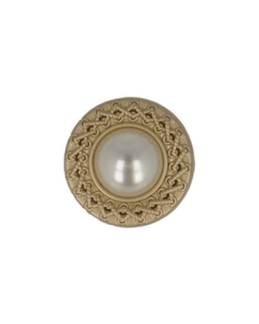 Set of 6 old gold colored pearl buttons