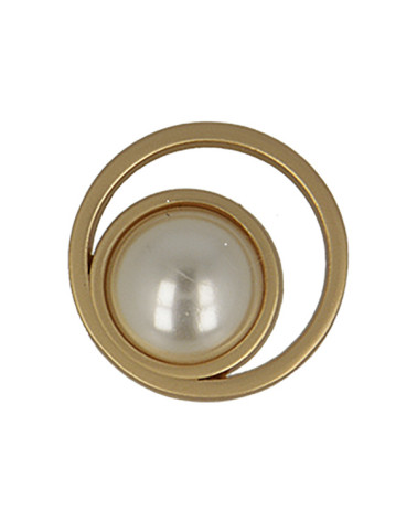 Set of 6 old gold colored pearl buttons