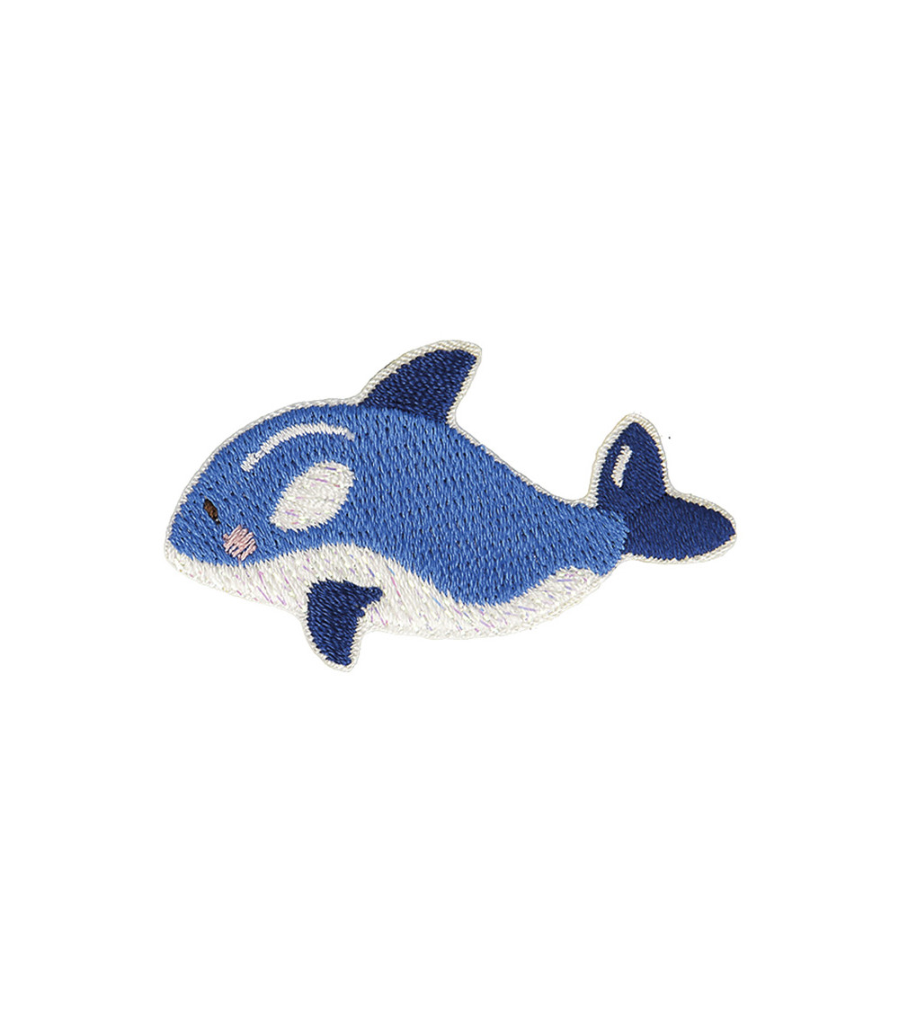 Set of 3 iron-on badges under the ocean dolphin 3x5cm