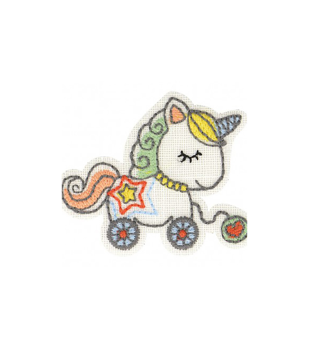 Set of 3 unicorn iron-on patches 4.5x4.5cm