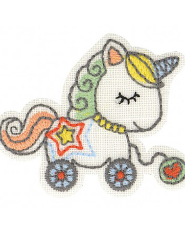 Set of 3 unicorn iron-on patches 4.5x4.5cm