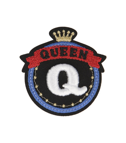 Lot de 3 écussons thermocollants badge royal Q Queen 5cm