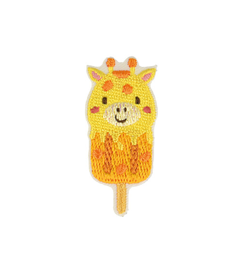 Set of 3 iron-on animal ice cream giraffe patches 2.1cm x 4.6cm