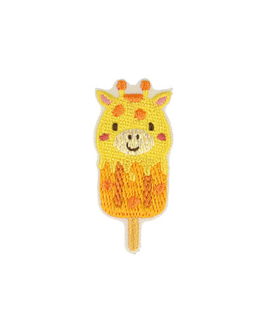 Set of 3 iron-on animal ice cream giraffe badges 2.1cm x 4.6cm