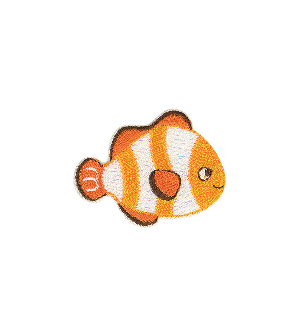 Lot de 3 écussons thermocollants sous l'ocean poisson clown 3x5cm