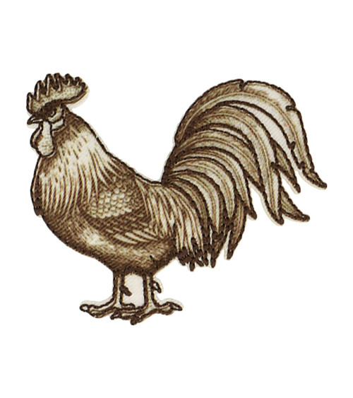 Set of 3 rooster iron-on patches 5.9cm x 5cm