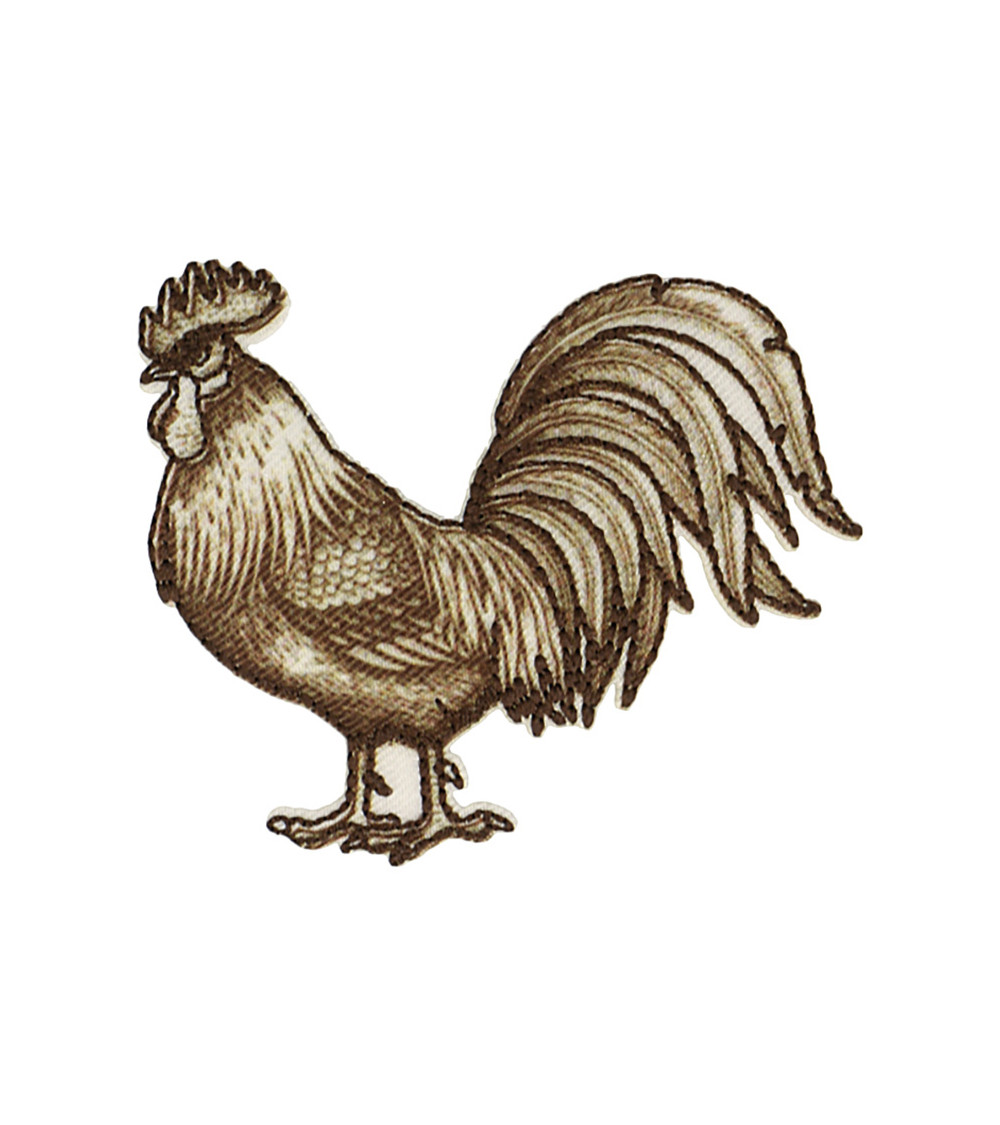Set of 3 rooster iron-on patches 5.9cm x 5cm