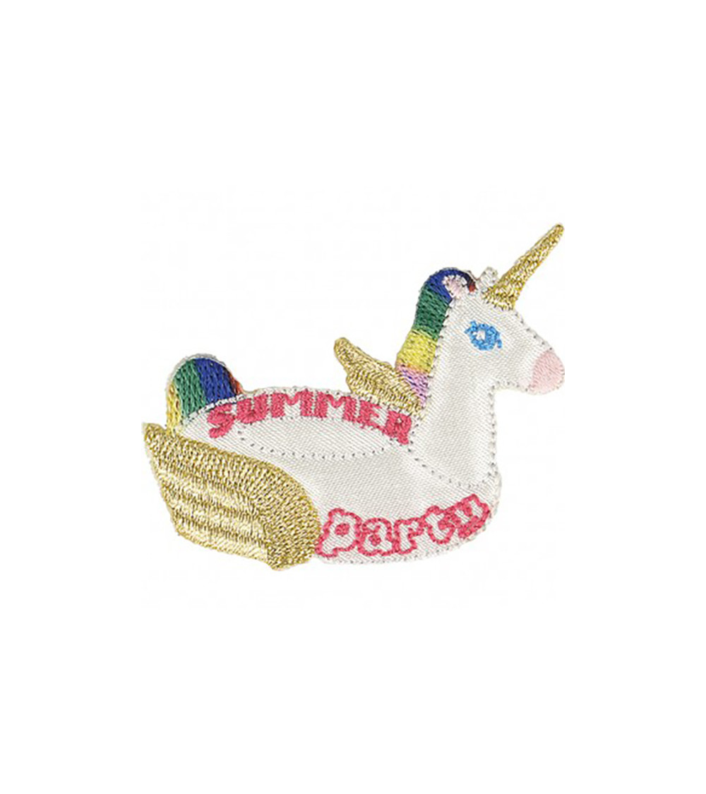 Lot de 3 écussons thermocollants bouées fun licorne 4,5x6cm