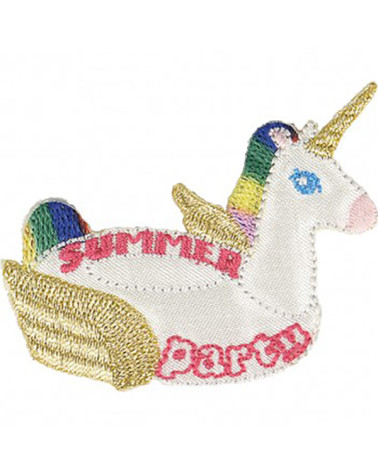 Set de 3 divertidos parches termoadhesivos de boya de unicornio 4,5x6cm