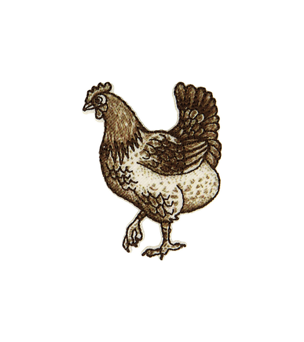 Set of 3 chicken iron-on patches 3.6cm x 4.9cm