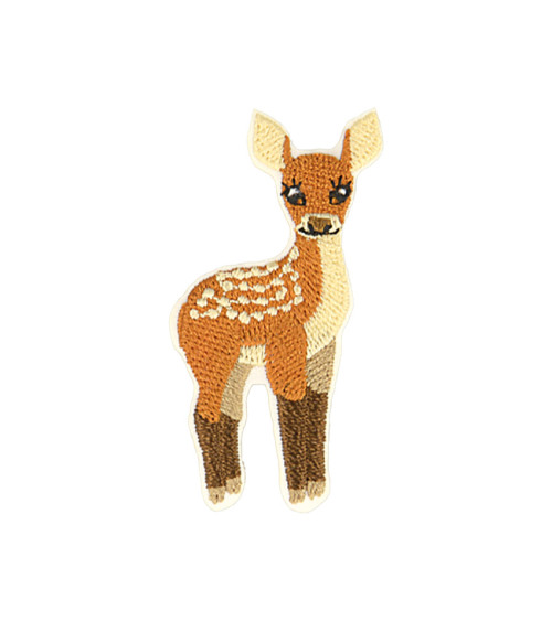 Set of 3 standing doe iron-on patches 2.8cm x 5cm