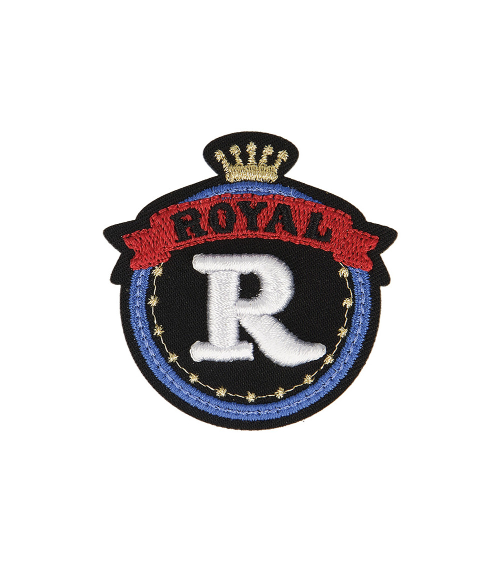 Set of 3 iron-on royal badge patches R Royal 5cm