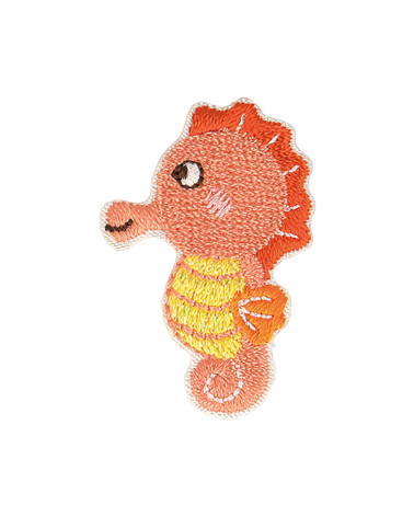 Set of 3 iron-on patches under the ocean seahorse 2x4cm