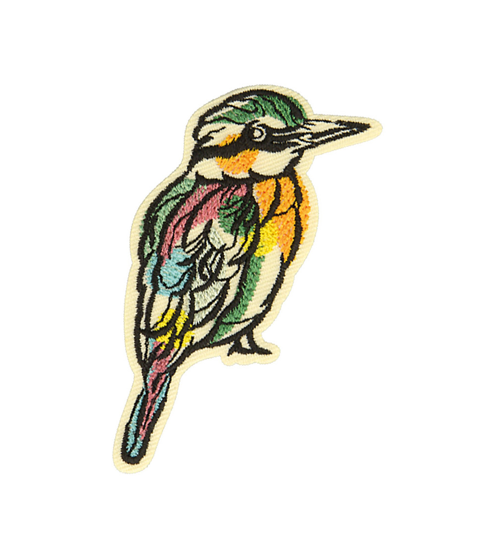 Juego de 3 parches termoadhesivos de colores de pájaros de la naturaleza, 4,5 cm x 6,3 cm