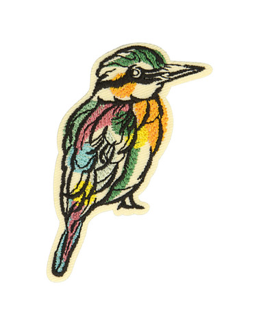 Juego de 3 parches termoadhesivos de colores de pájaros de la naturaleza, 4,5 cm x 6,3 cm