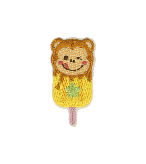 Set of 3 iron-on animal ice cream monkey patches 2.2cm x 4.2cm