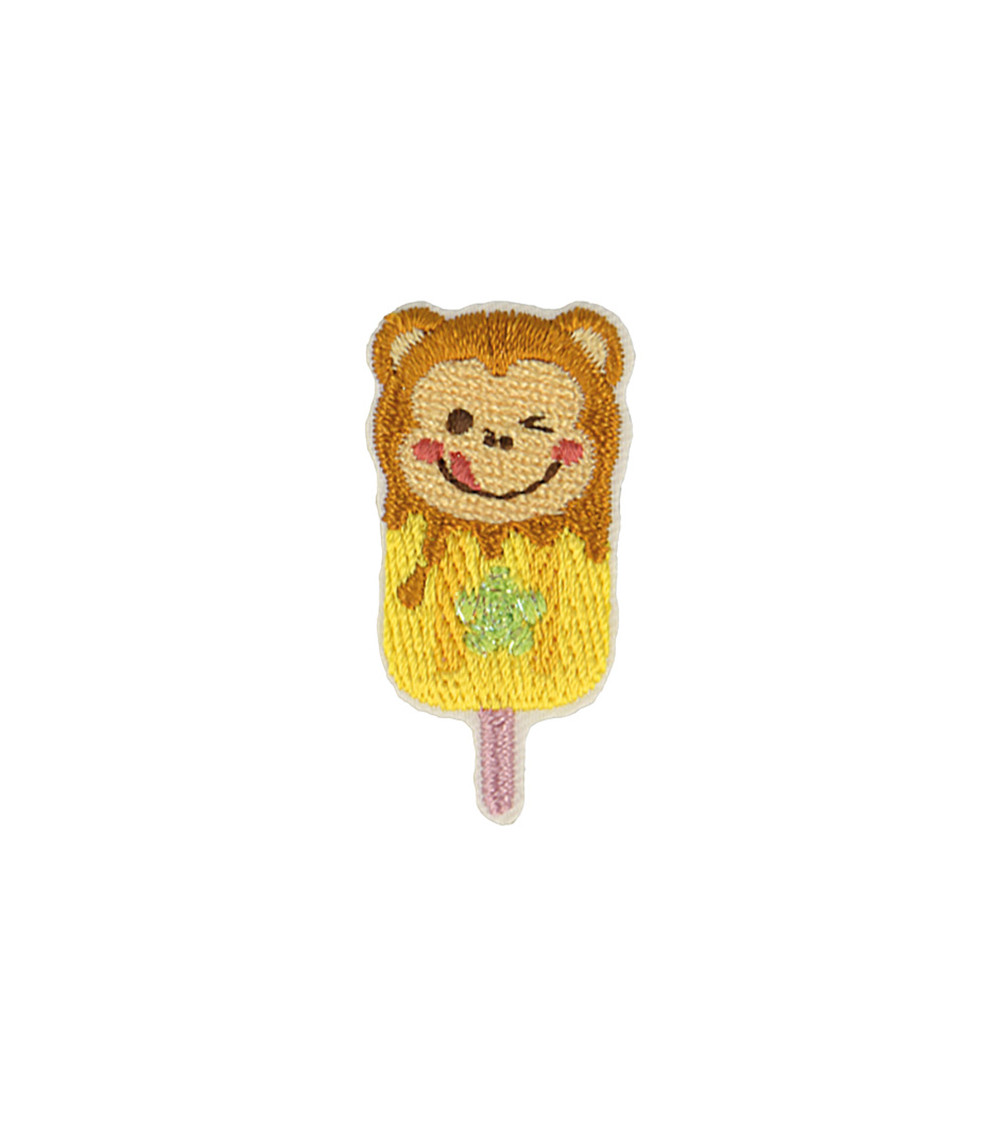 Set of 3 iron-on animal ice cream monkey patches 2.2cm x 4.2cm