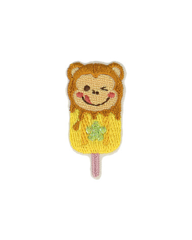 Set of 3 iron-on animal ice cream monkey patches 2.2cm x 4.2cm