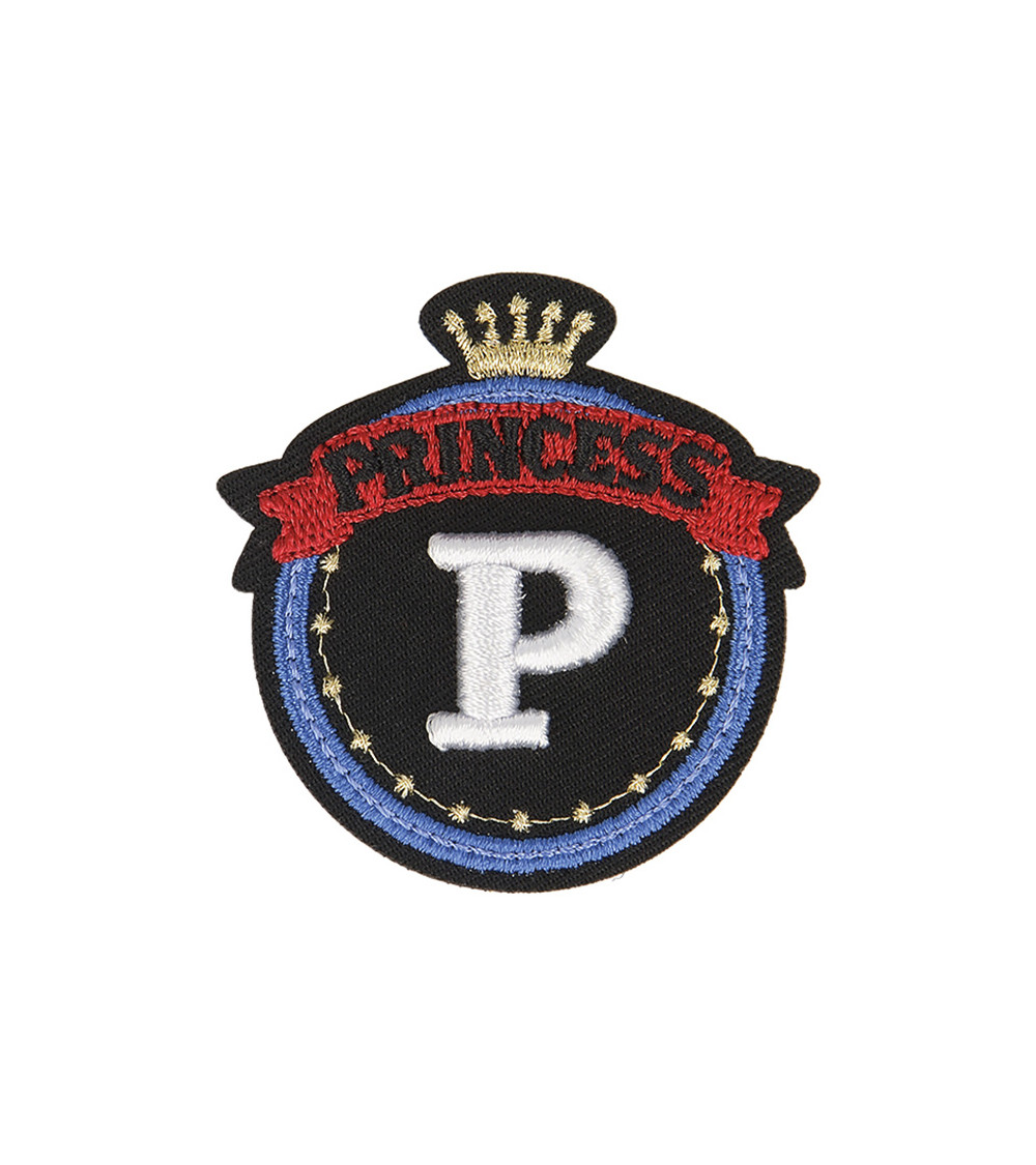 Set of 3 iron-on patches royal badge P Princess 5cm
