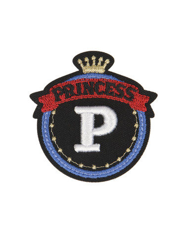Set of 3 iron-on patches royal badge P Princess 5cm