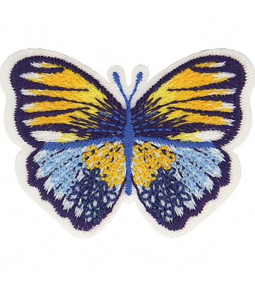 Lot de 3 écussons thermocollants papillon 4x5cm